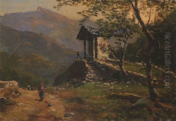 Gebirgslandschaft Mit Wegkapelle - view 1