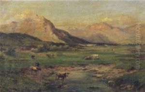 Paesaggio Montano Al Tramonto by Silvio Poma