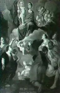 Maria Mit Dem Kind Erscheint Hilfesuchenden by Pietro de Pomis