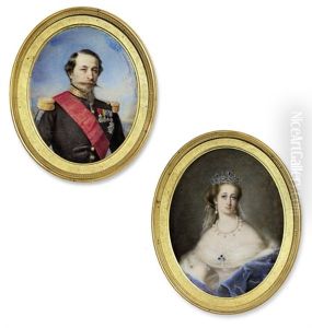 Emperor Napoleon Iii (+ Empress Eugenie; 2 Works) by Pierre Paul Emmenuel de Pommayrac