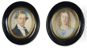 Portraits De Monsieur Et Mademoiselle De Chalus (2 Works) by Pierre Paul Emmenuel de Pommayrac