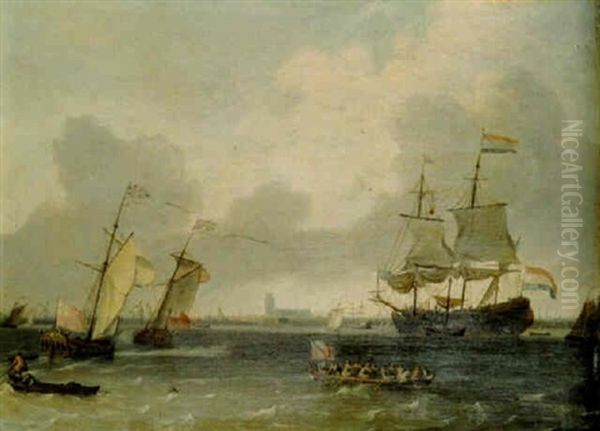 Warships And Other Shipping Off The Coast Of Amsterdam - view 1