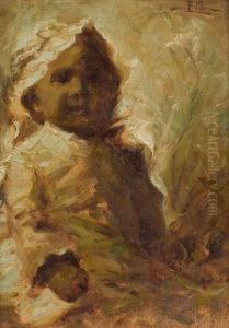 Untitled (child With Bonnet) by Fidelio Ponce De Leon