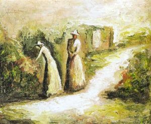 Mujeres En El Jardin by Fidelio Ponce De Leon