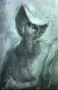 Mujer Con Sombrero. by Fidelio Ponce De Leon