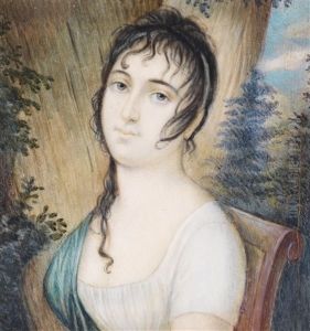 Bildnis Einer Jungen Dame Vor Einem Baumstamm
