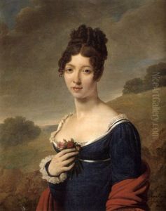Portrait De Femme Au Bouquet