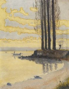 Seeufer Im Abendlicht by Albert Antoine Ponci
