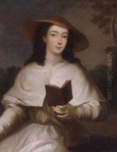 Portrait Of A Lady Dressed As A Pilgrim, In A Landscape