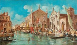 Venetian Scene by Giuseppe Ponga
