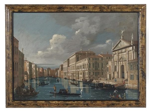 Venetian Canal Scene With A View Of The Church Of San Stae - view 1
