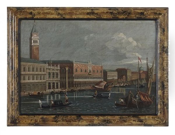 Venetian Canal Scene With A View Of St. Mark's Cathedral - view 1