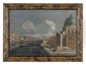 Venetian Canal Scene With A View Of Basilica Santa Maria Della Salute