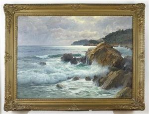 "meeresbrandung" An Der Strase Bei Portofino by Karl Theodor Bohme
