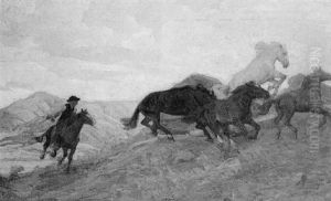 Jinete Y Tropilla by Francisco Pons Arnau