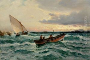 Barques De Pecheurs Sortant De L"anse Du Vallon Des Auffes by Luc Raphael Ponson