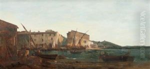 Barques Au Coucher Du Soleil