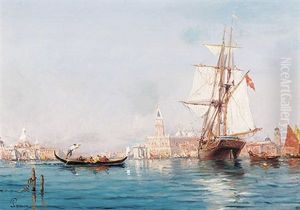 Blick Auf Den Canal Grande Mit Dogenpalast Und Santa Maria Della Salute by Luc Raphael Ponson