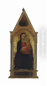 The Madonna And Child With God The Father Above by Giovanni dal Ponte