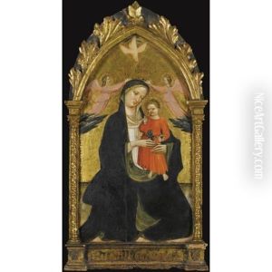 Madonna And Child Flanked By Two Angels by Giovanni dal Ponte