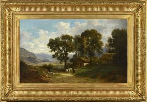 Environs De Belley, Vue Prise Pres D'artemare, En Fond by Antoine Claude Ponthus-Cinier