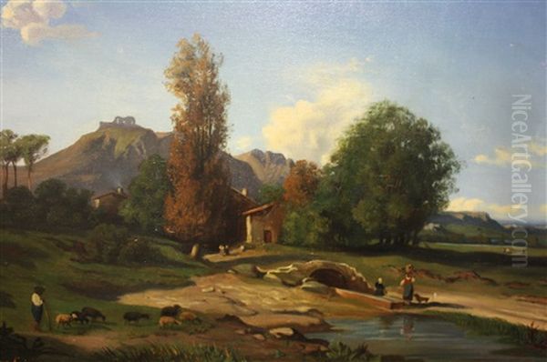 Paysage Anime Au Petit Pont - view 1