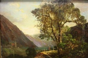 Deux Paysages Animes En Pendant (2 Works) by Antoine Claude Ponthus-Cinier