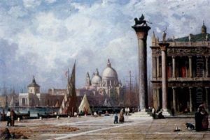 Venise, Notre Dame De La Salute Vue De La Piazzeta by Antoine Claude Ponthus-Cinier