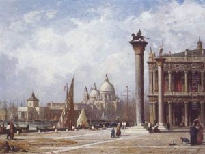 Venise, Notre Dame De La Salute Vue De La Piazzeta by Antoine Claude Ponthus-Cinier