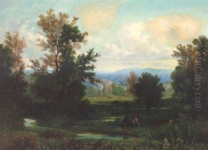 Les Tombiers (an Extensive Pastoral Landscape) by Antoine Claude Ponthus-Cinier