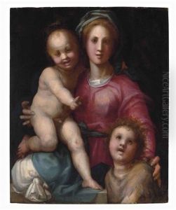 The Madonna And Child With The Infant Saint John The Baptist by (Jacopo Carucci) Pontormo