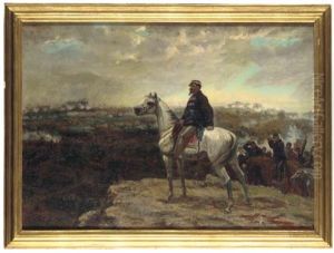 Vittorio Emanuele Ii, King Of Italy, Mounted On Horseback by Raffaello Pontremoli