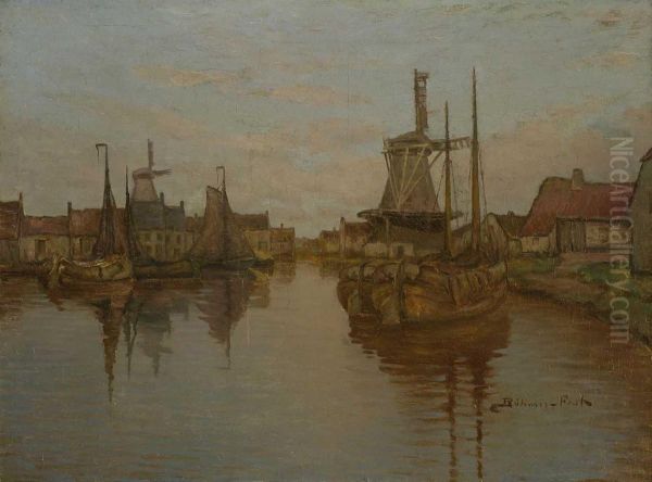 Hollandische Stadt Mit Segelbooten - view 1