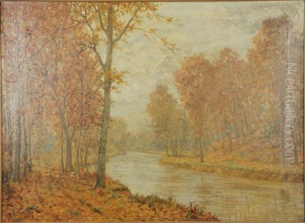 Fall Landscape With Stream - view 1