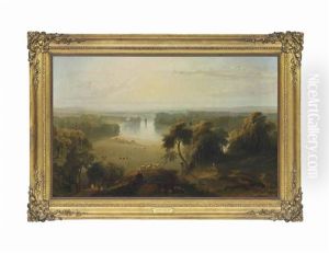 View Of The Thames, From Richmond Hill, Towards Ham by James Poole