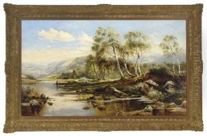 Fisherman In A River Landscape