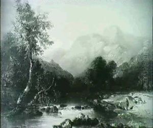 A Highland River Landscape by James Poole