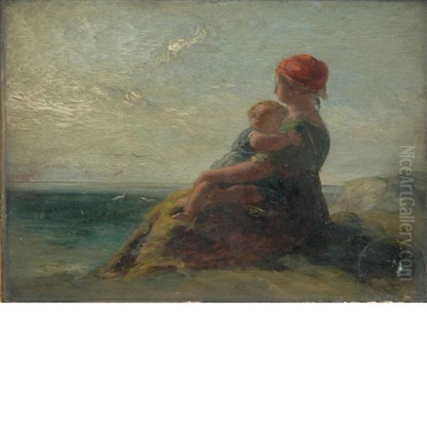 Mother And Child By The Sea - view 1