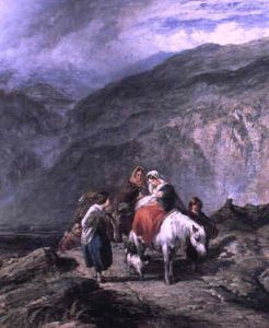 A Gypsy Family On A Mountain Track