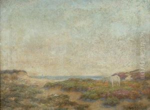 White Horse Along Beach by Henry Rankin Poore