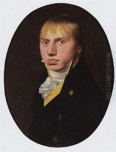A Portrait Of A Young Man Wearing A Yellow Coat With A Black Overcoat And White Chemise