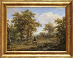 Paysage Au Chasseur Et Au Cavalier Paysage Au Chasseur Et Au Cavalier