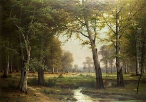 Laubwald by Jacobus Johannes Van Poorten