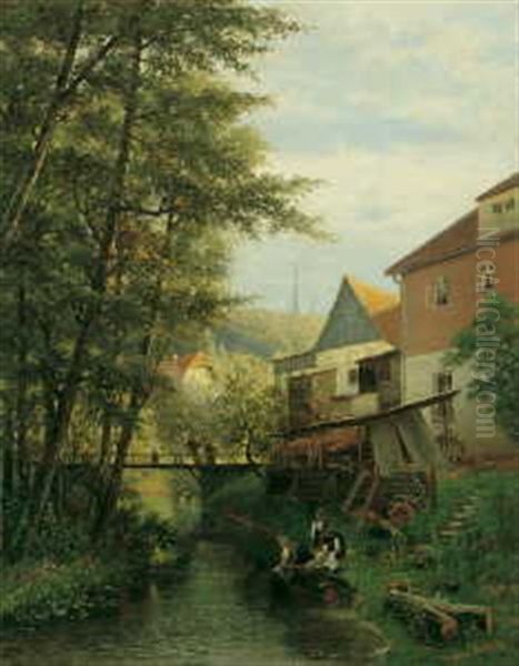 Wascherinnen Am Bach - view 1