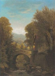 Flusidyll Mit Alter Steinerner Brucke Flusidyll Mit Alter Steinerner Brucke