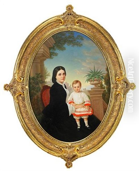 Portrait Of A Mother And Child - view 1