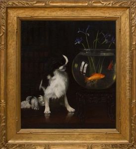 Japanese Chin And Goldfish Japanese Chin And Goldfish