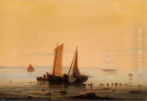 Abendlicher Blick In Eine Meeresbucht by August Bohnhorst