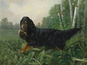 Gordon Setter In A Landscape by Alexander Pope