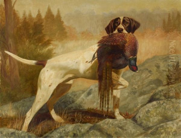 Pointer With Pheasant - view 1